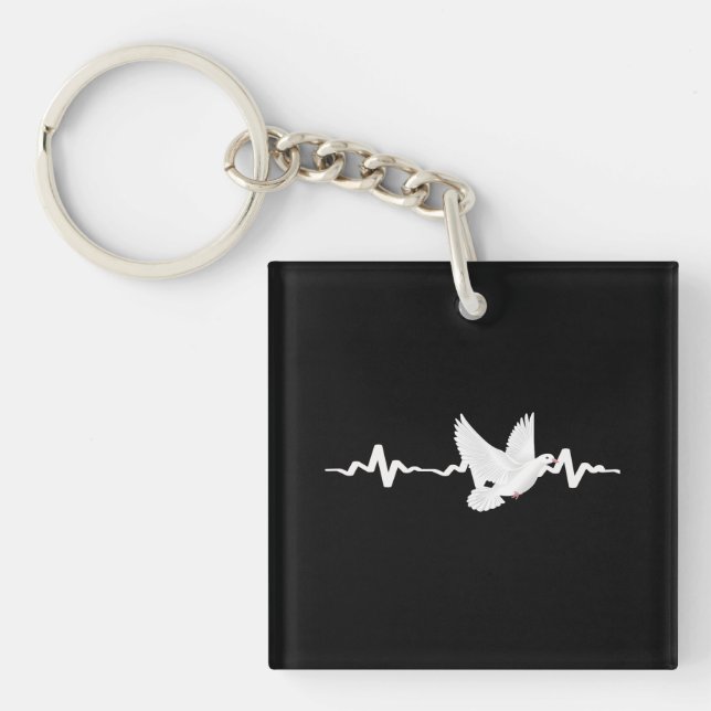 Pigeon Heartbeat Key Ring (Front)
