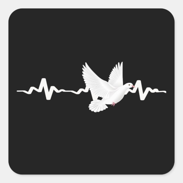 Pigeon Heartbeat Square Sticker (Front)
