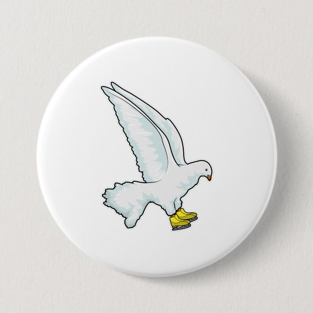 Pigeon Ice skating Ice skates 7.5 Cm Round Badge (Front)