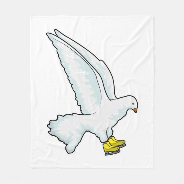 Pigeon Ice skating Ice skates Fleece Blanket (Front)