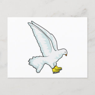 Pigeon Ice skating Ice skates Postcard