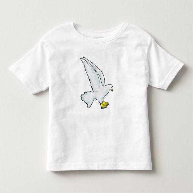 Pigeon Ice skating Ice skates Toddler T-Shirt (Front)