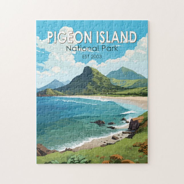 Pigeon Island National Park Saint Lucia Travel Art Jigsaw Puzzle (Vertical)