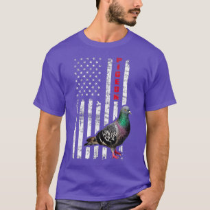 Pigeon Mens Womens American Flag USA Dove Bird T-Shirt