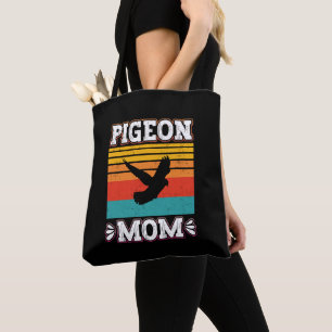 Pigeon Mum Bird Fly Animal Cute Pigeon Birds Retro Tote Bag