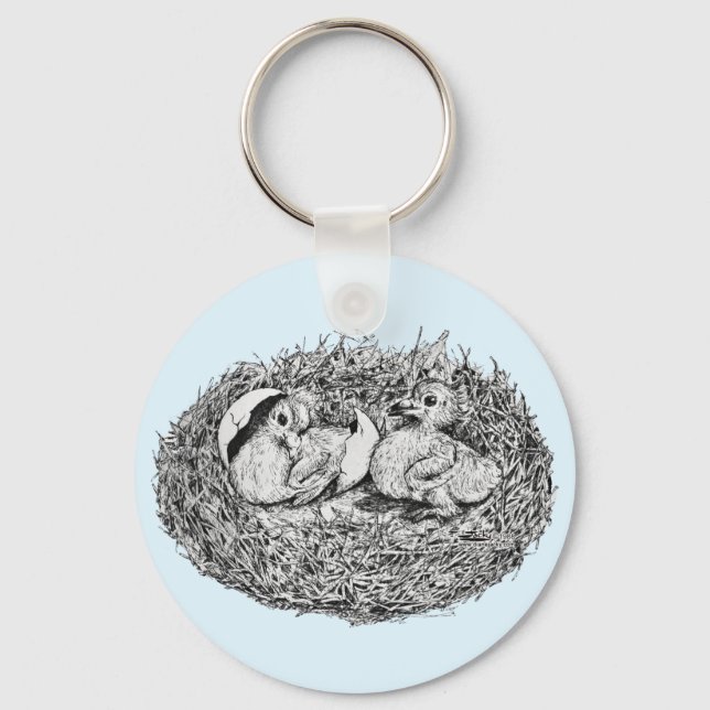 Pigeon Nest Babies Key Ring (Front)