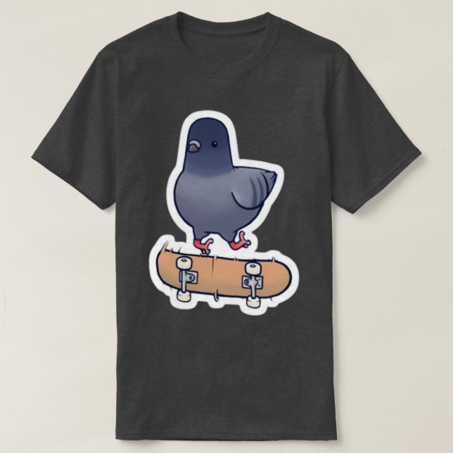 Pigeon on a skate T-Shirt (Design Front)