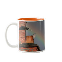 Pigeon on the Pot with Rainbow Mug