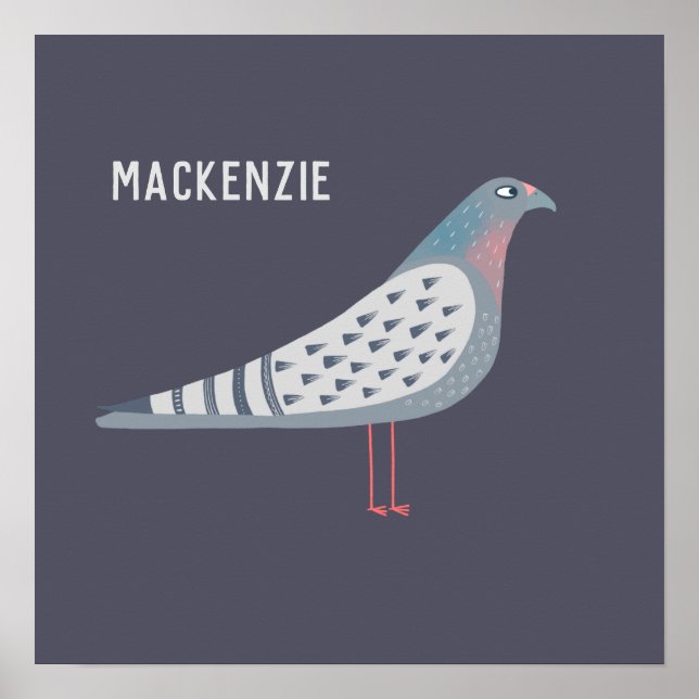 Pigeon Personalised Poster (Front)