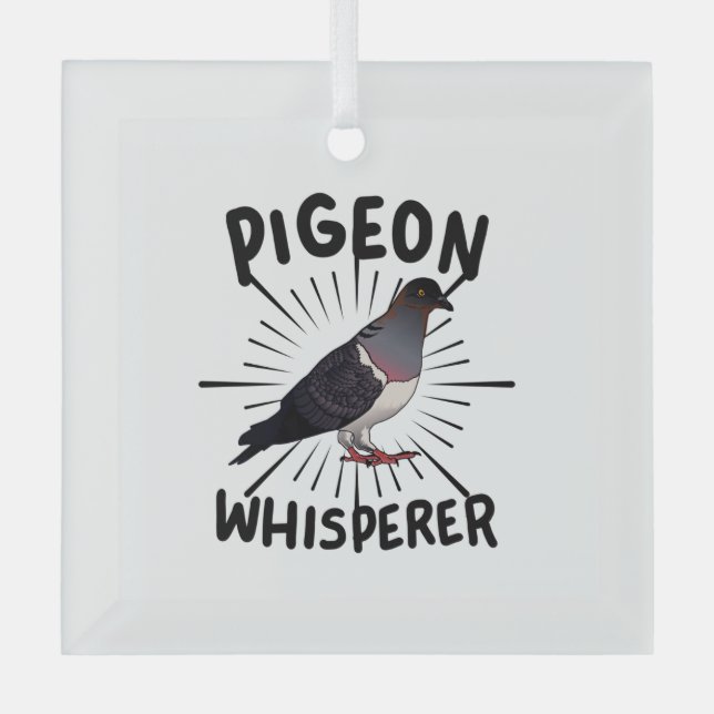 Pigeon - Pigeon Whisperer Glass Tree Decoration (Front)