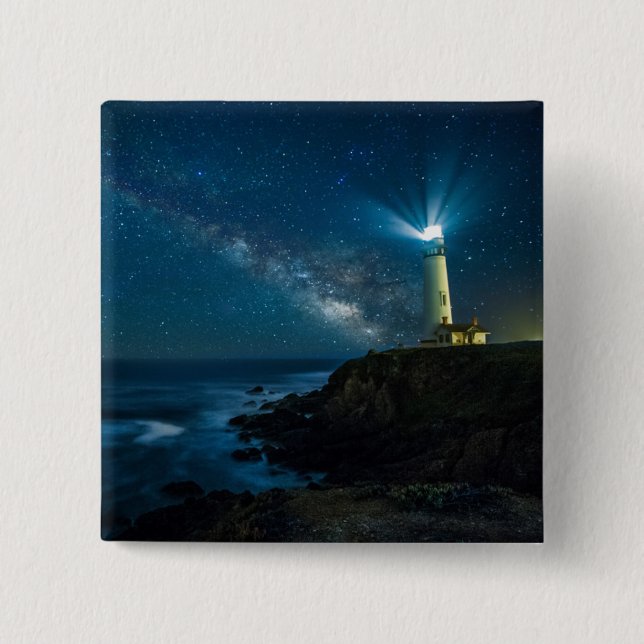 Pigeon Point Light Station, Ca 15 Cm Square Badge (Front)