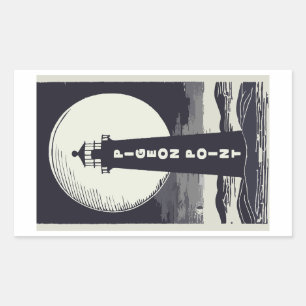 Pigeon Point Lighthouse California Moon Rectangular Sticker