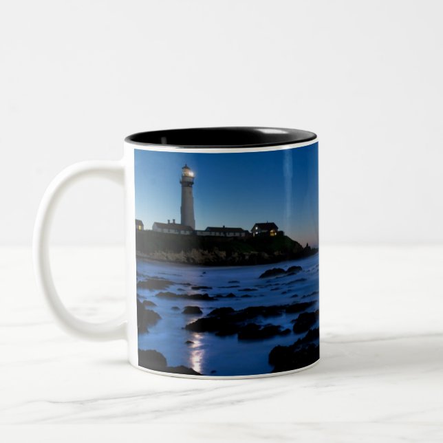 Pigeon Point Lighthouse | Half Moon Bay, Ca Two-Tone Coffee Mug (Left)