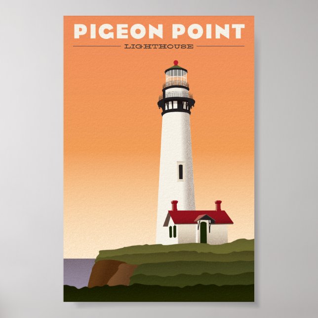 Pigeon Point Lighthouse Vintage travel poster (Front)