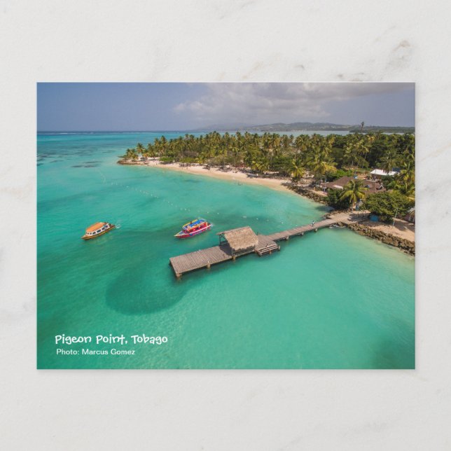Pigeon Point Tobago With Glass Bottom Boats Postcard (Front)