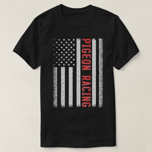 Pigeon Racing American Flag July Breeder T-Shirt (Design Front)