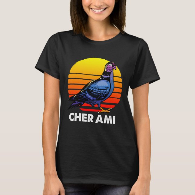 Pigeon Retro Cher Ami World War Bird Dove Of Peace T-Shirt (Front)