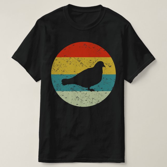 pigeon retro vintage  silhouette 70s T-Shirt (Design Front)