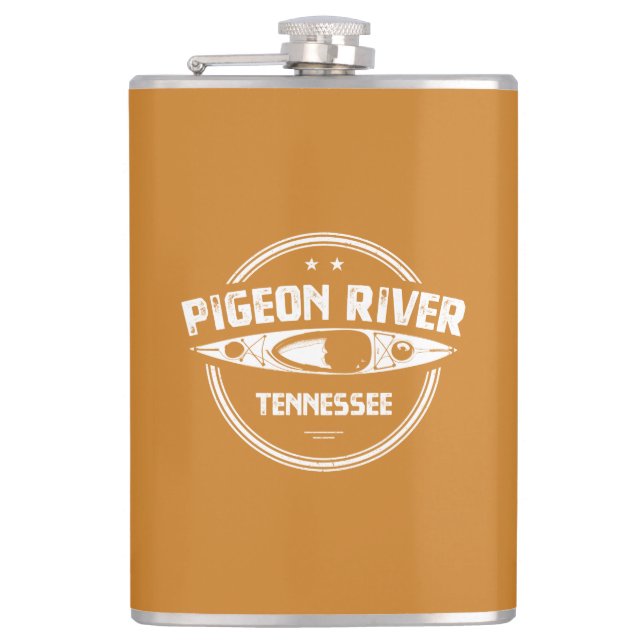 Pigeon River, Tennessee Hip Flask (Front)
