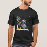 Pigeon Santa Hat Festive Tree Light Christmas Paja T-Shirt<br><div class="desc">Pigeon Santa Hat Festive Tree Light Christmas Pajama</div>
