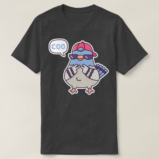 Pigeon Says Coo Funny 1 T-Shirt (Design Front)