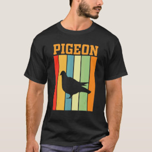 Pigeon Shadow Silhouette In Retro Colours T-Shirt
