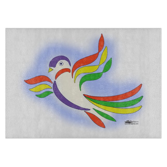 Pigeon Stylised Bird Cutting Board (Front)