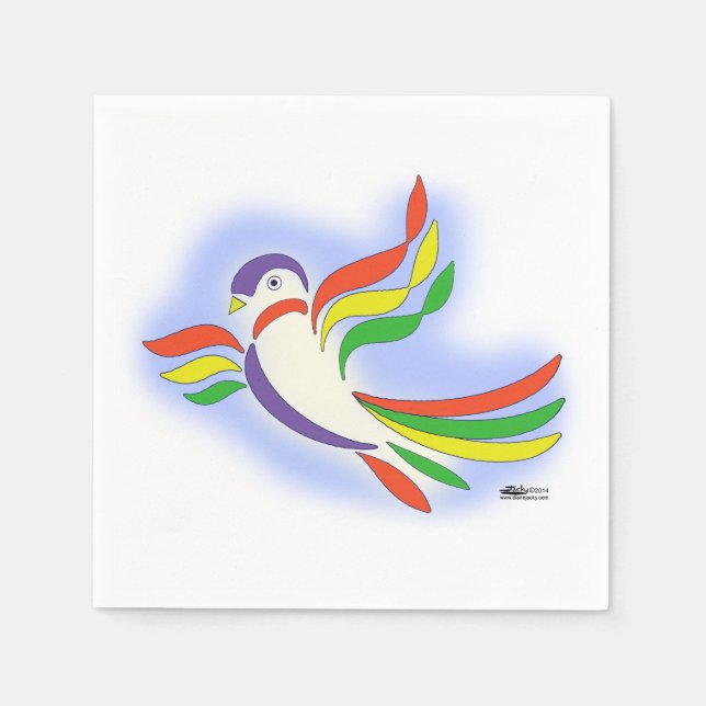 Pigeon Stylised Bird Napkin (Front)