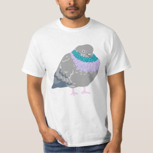 Pigeon Tshirt - fat pigeon in pastels