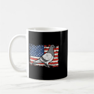 Pigeon Usa Flag Patriotic 4th Of July Aamerican Coffee Mug