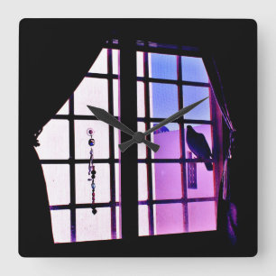 Pigeon View Square Wall Clock