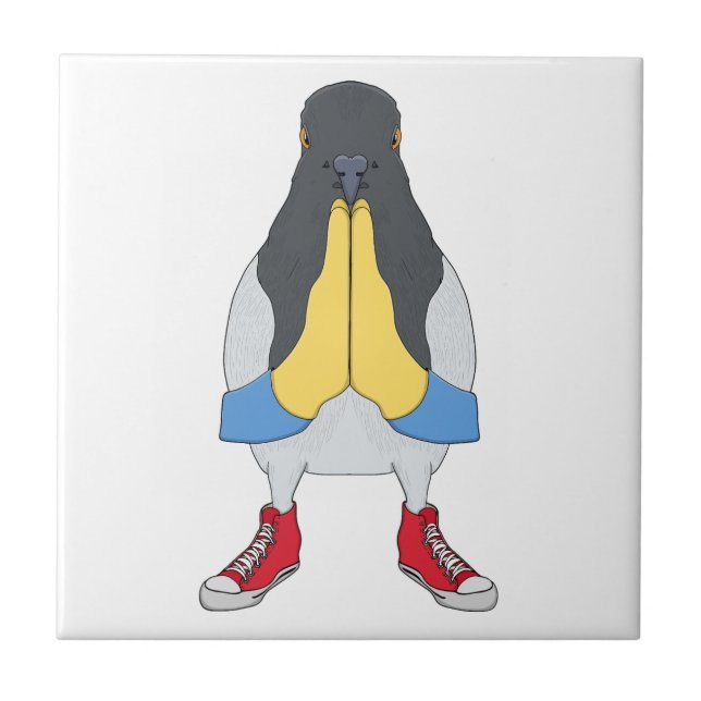 Pigeon with Shoes Ceramic Tile (Front)