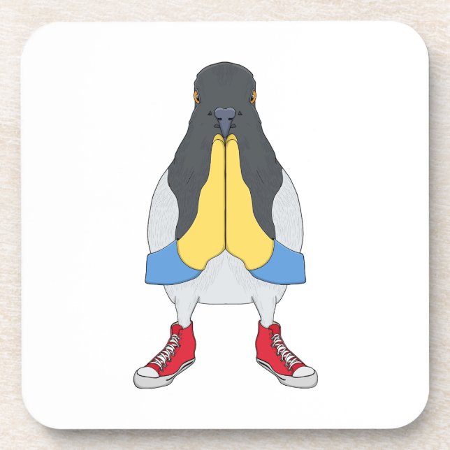 Pigeon with Shoes Coaster (Front)