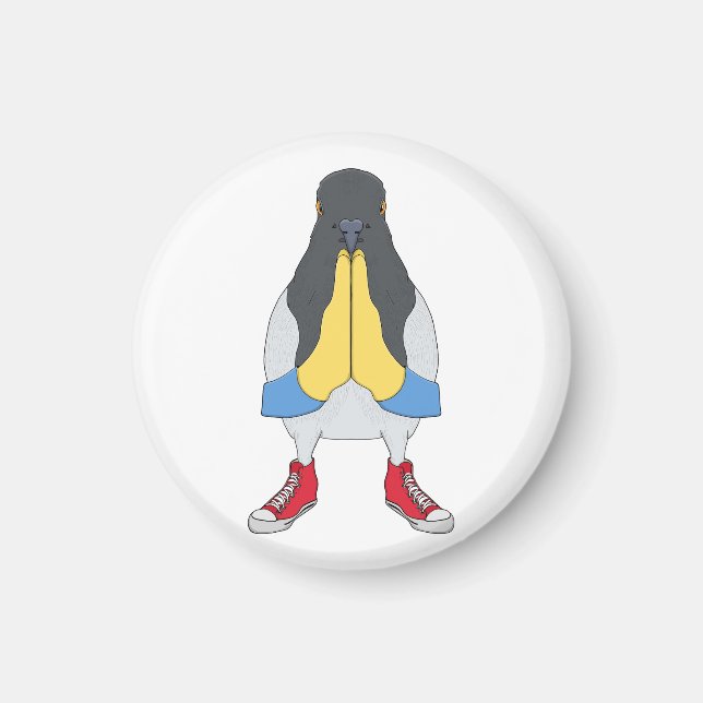 Pigeon with Shoes Magnet (Front)