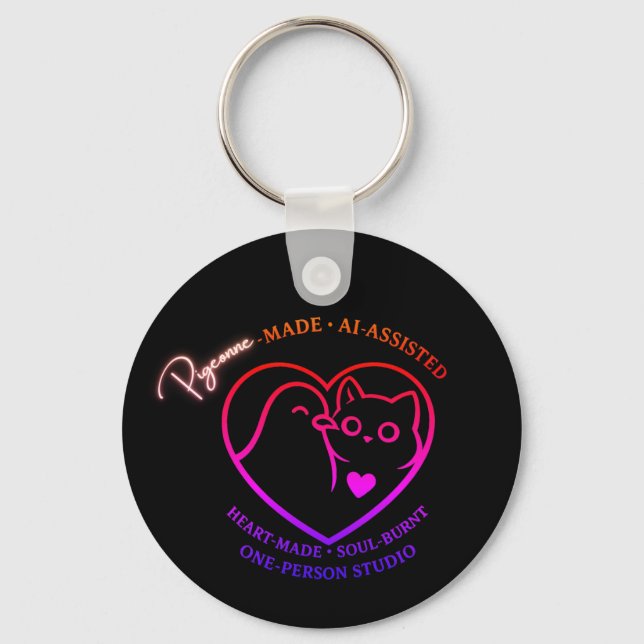 Pigeonne Crafts Logo v3 – Keychain (Back)
