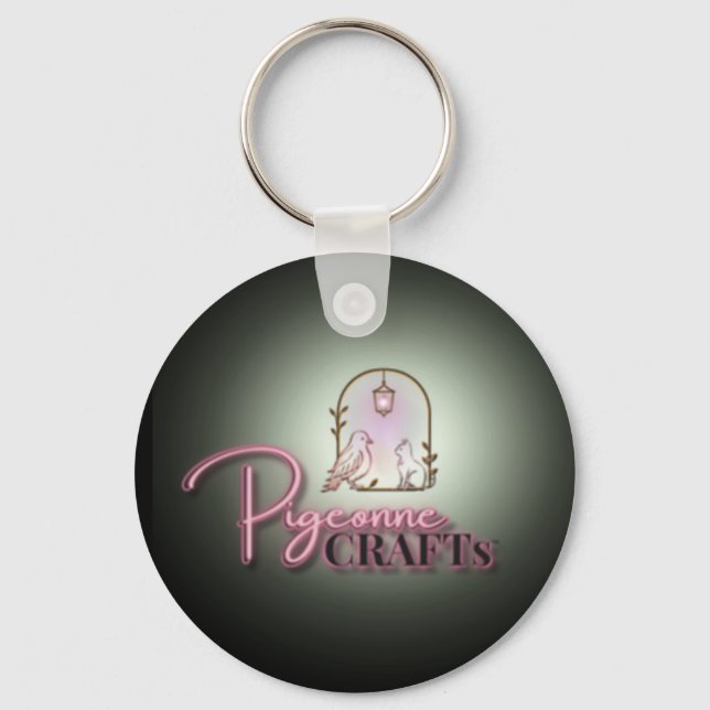 PigeonneCrafts Heartmade Button Key Ring (Back)