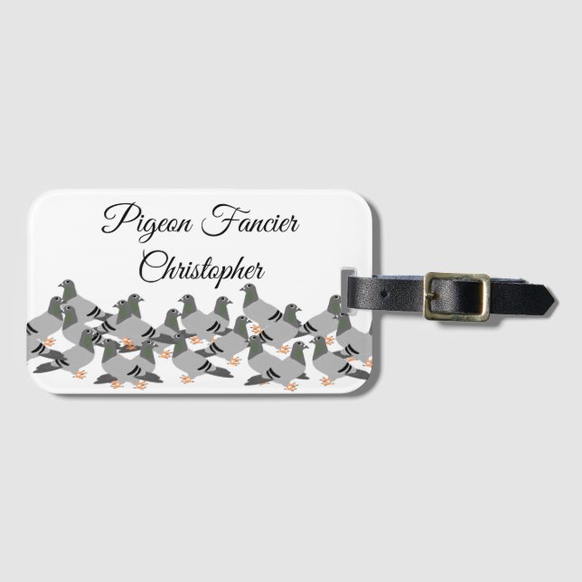 Pigeons Design Luggage Tag (Front Horizontal)