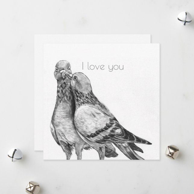 Pigeon's embrace Postcard (Front/Back In Situ)