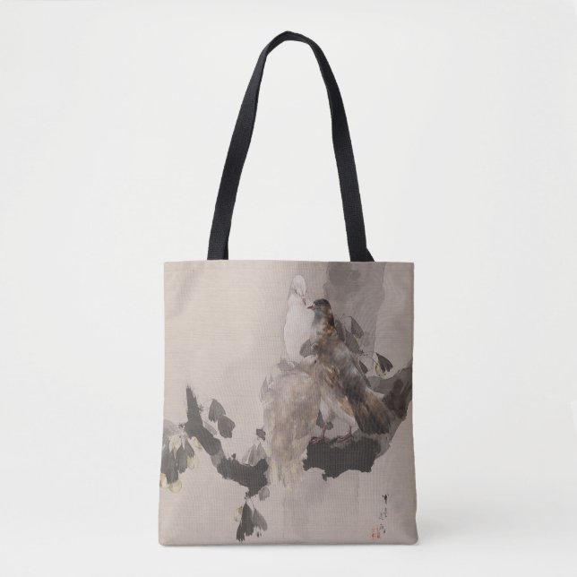 Pigeons in a Tree by Watanabe Seitei  Tote Bag (Front)