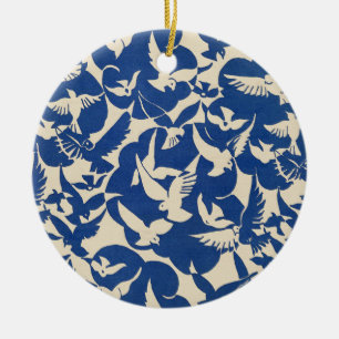 Pigeons in white and blue Rijksmuseum Amsterdam Ceramic Ornament