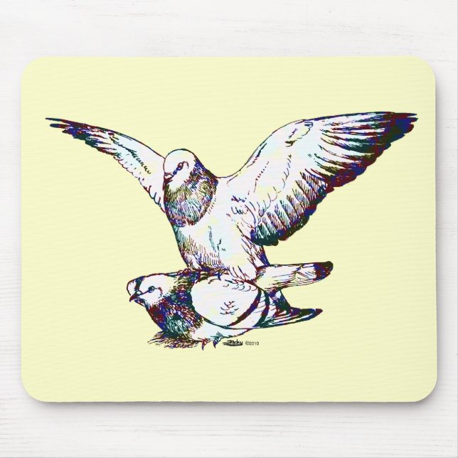 Pigeons Mating Mouse Pad (Front)