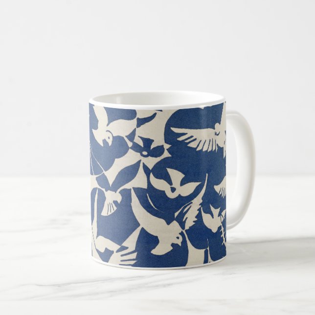 Pigeons Pattern Coffee Mug (Front Right)