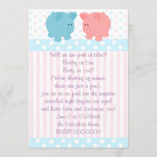 Piggies of Pink and Blue Invitation