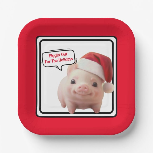 Piggin' Out Paper Plate (Front)