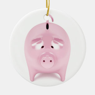 Piggy bank ceramic tree decoration