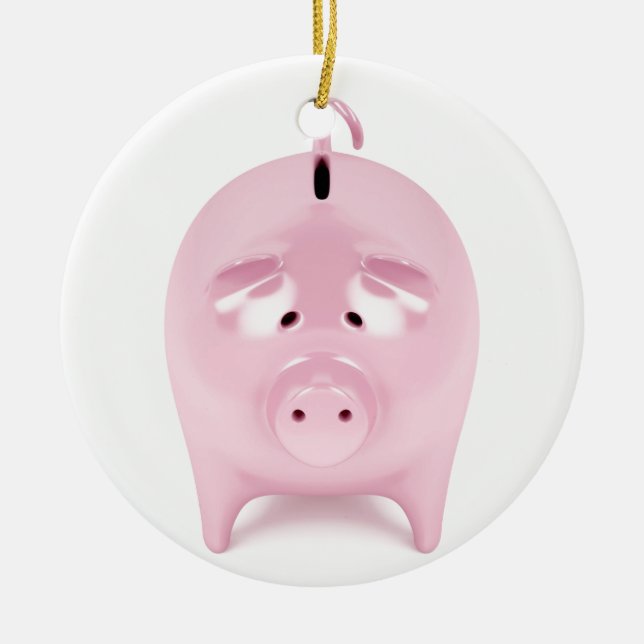 Piggy bank ceramic tree decoration (Front)