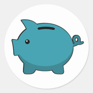 Piggy Bank Classic Round Sticker