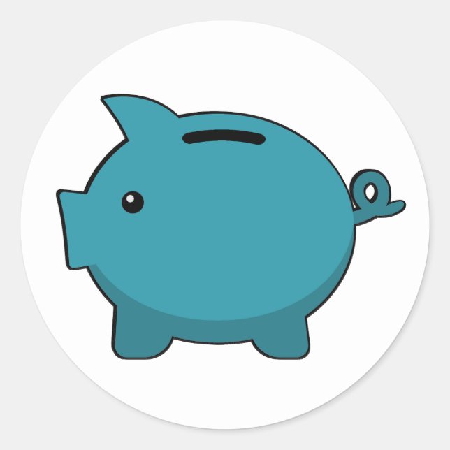 Piggy Bank Classic Round Sticker (Front)