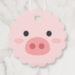 Piggy Birthday Kids Art Favour Tags