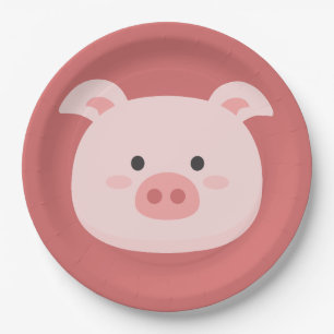 Piggy Birthday Kids Room Wall Art Paper Plates